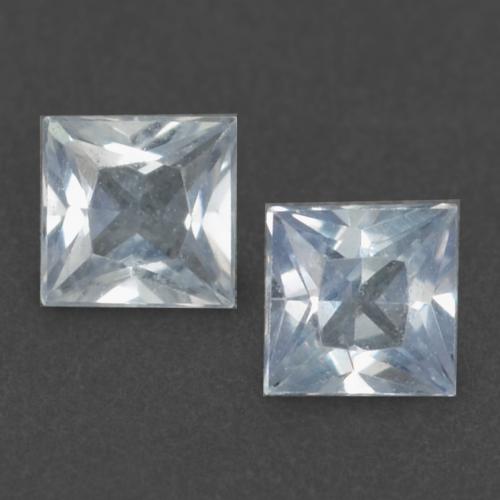 Bluish White Sapphire Gem - 0.2ct Princess-Cut (ID: 538378)