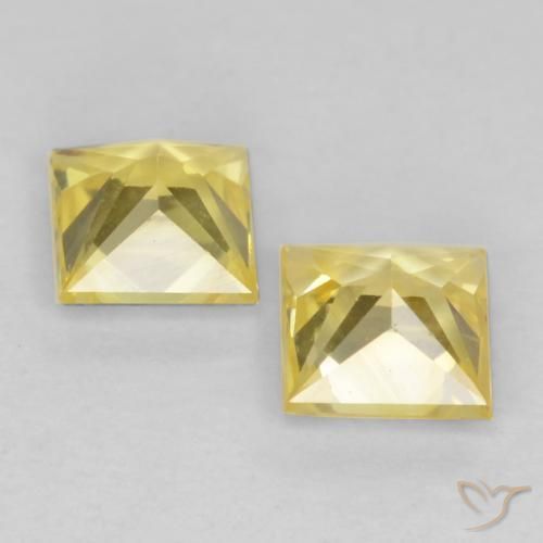Sapphire Gemstones in 3.6 x 3.6 mm Size for Sale, Sapphire Stones in Medium Yellow Color