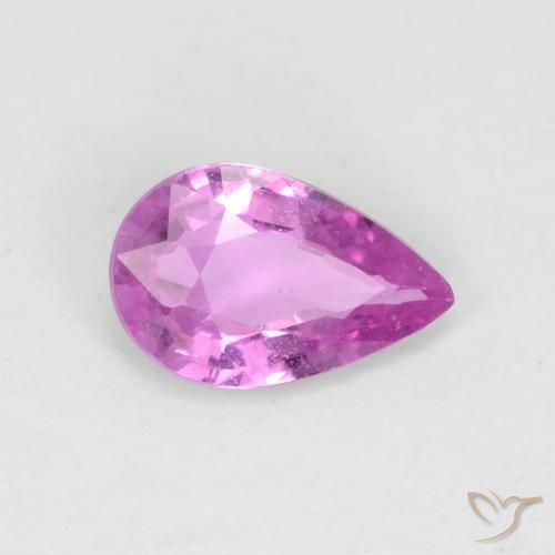 0.50 ct Purple Sapphire Stone, Natural Sapphire in Pear Facet Shape for Sale