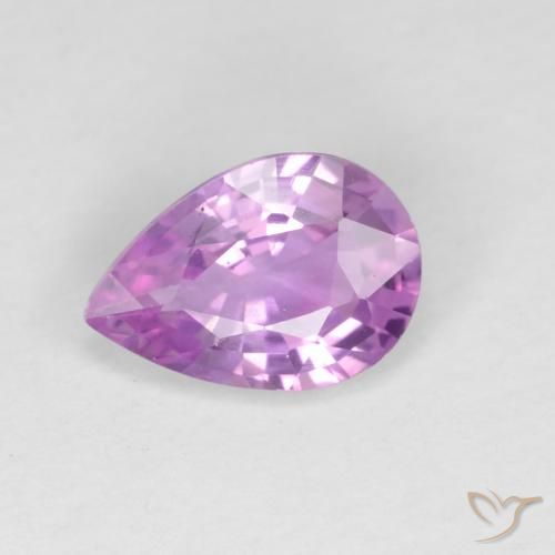 0.59ct Natural Medium Purple Sapphire, Pear Shape, VVS-VS