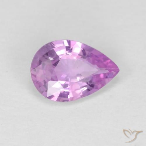 0.59 ct Purple Sapphire Stone, Natural Sapphire in Pear Facet Shape for Sale