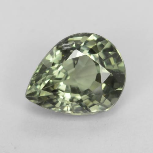 Light Forest Green Sapphire Gem - 0.8ct Pear Facet (ID: 538940)