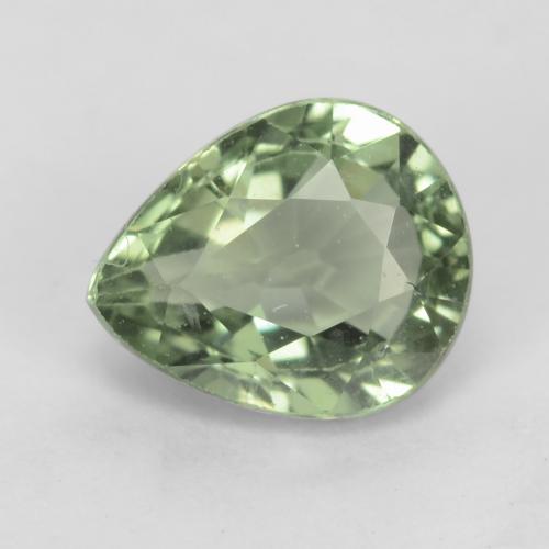 薄いフォレストグリーン サファイア 宝石 - 1ct ペアーファセット (ID: 538946)