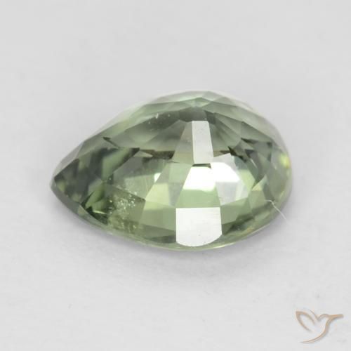 Sapphire Gemstone in 6.2 x 5.1 mm Size for Sale, Sapphire Stone in Medium Light Green Color