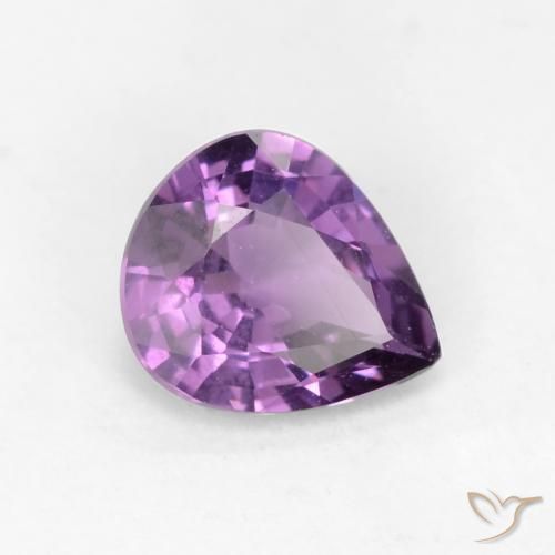 0.56 ct Violet Sapphire Stone, Natural Sapphire in Pear Facet Shape for Sale