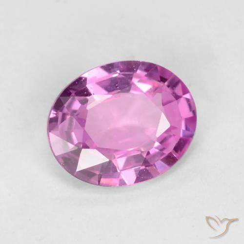 0.46 ct Purple Sapphire Stone, Natural Sapphire in Oval Facet Shape for Sale