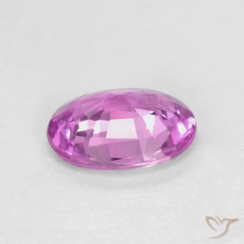 Sapphire Gemstone in 5.5 x 4.5 mm Size for Sale, Sapphire Stone in Deep Pinkish Purple Color