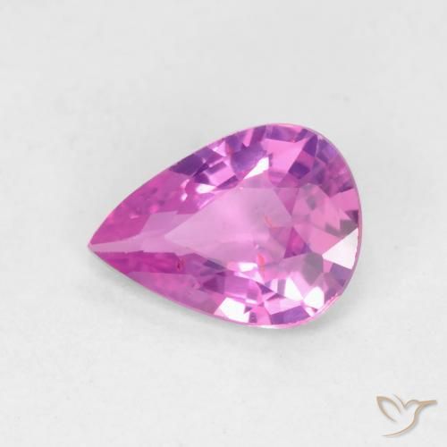0.49 ct Purple Sapphire Stone, Natural Sapphire in Pear Facet Shape for Sale