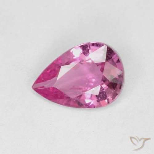 0.49 ct Pink Sapphire Stone, Natural Sapphire in Pear Facet Shape for Sale