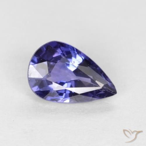 Saphir Violet pear facet de Tanzanie, 6,5 x 4,3mm, poids de 0,59 ct, pierre gemme naturelle Chauffé de pureté vvs-vs, 1 pièce de saphir, couleur Pourpre bleuté foncé, dureté Mohs de 9 convient aux bijoux de tous les jours, pierre de sagesse, Année de la pierre précieuse du tigre, Photo A