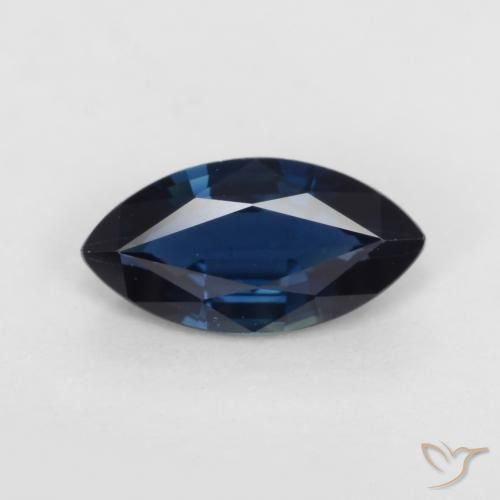 Deep Blue Sapphire Gem - 0.7ct Marquise Facet (ID: 540217)