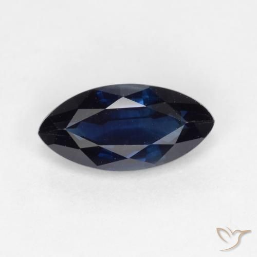 Azul oscuro Zafiro Gema - 0.8ct Forma marquesa (ID: 540220)