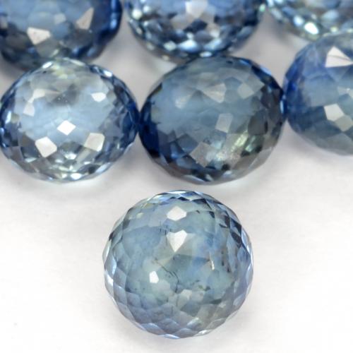 0.53 ct Blue Sapphire Gemstone, Sapphire Gem in Round Rose-Cut (double sided) Shape for Sale.