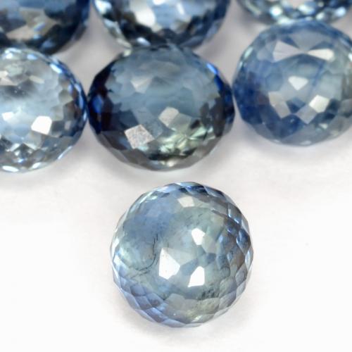0.53 ct Blue Sapphire Stone, Natural Sapphire in Round Rose-Cut (double sided) Shape for Sale