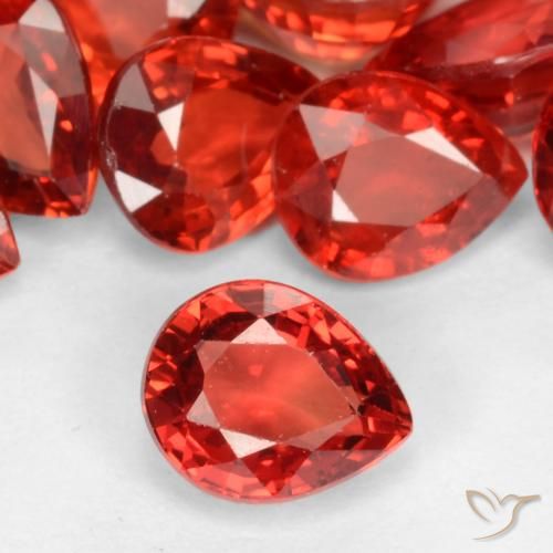 0.47ct Natural Bright Crimson Red Sapphire, Pear Shape, VVS-VS