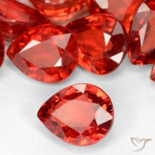 6.57 ctw Red Sapphire Stones, Natural Sapphire in Pear Facet Shape for Sale