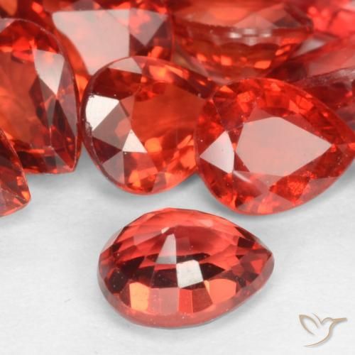 Sapphire Gemstones in 5.3 x 4.5 mm Size for Sale, Sapphire Stones in Bright Crimson Red Color