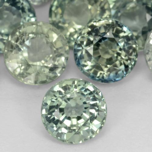青みがかったグリーン サファイア 宝石 - 0.5ct ラウンドファセット (ID: 541076)