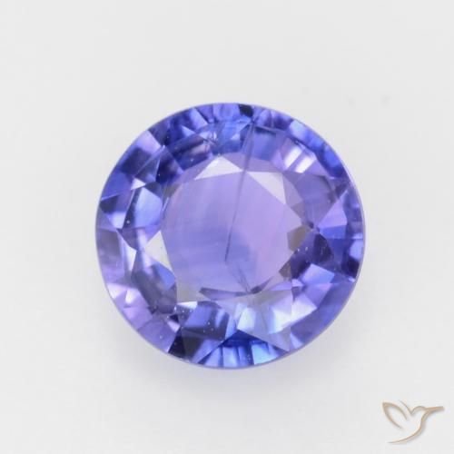 5,1mm Zaffiro blu Sfaccettatura rotonda dal Madagascar, peso di 0,6 ct, pietra preziosa naturale Riscaldato in purezza VS-SI, Zaffiro 1pz - il colore è Intenso Viola Blu, durezza Mohs di 9 adatto per gioielli da indossare ogni giorno, Pietra portafortuna di settembre, Photo A