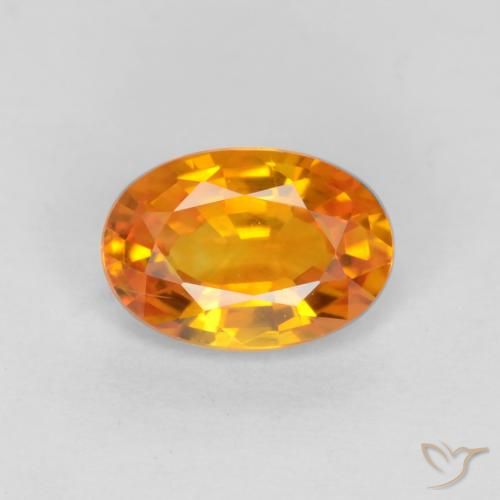 Medium Orange Сапфир Камень - 0.7ct Фасетный Овал (ID: 544631)