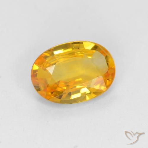0.62 ct Golden Sapphire Stone, Natural Sapphire in Oval Facet Shape for Sale