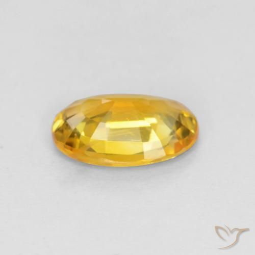 Sapphire Gemstone in 6.6 x 4.7 mm Size for Sale, Sapphire Stone in Golden Color