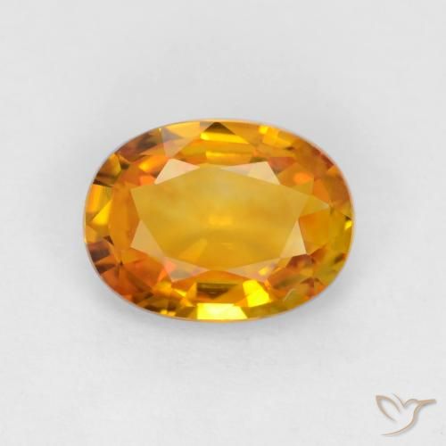 0.82ct Natural Medium Orange Sapphire, Oval, VVS-VS