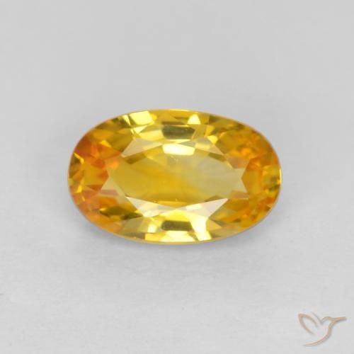 0.72ct Natural Deep Golden Orange Sapphire, Oval, VVS-VS