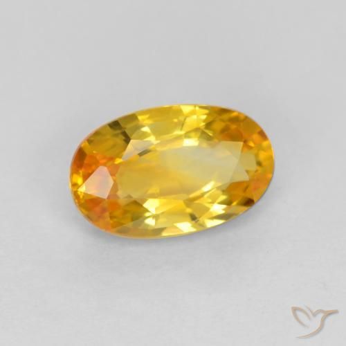 0.72 ct Golden Sapphire Stone, Natural Sapphire in Oval Facet Shape for Sale