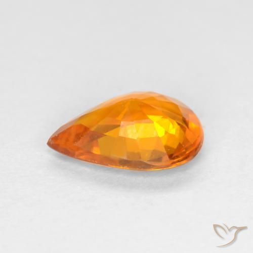 Sapphire Gemstone in 6.4 x 4.7 mm Size for Sale, Sapphire Stone in Deep Orange Color