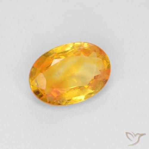 0.70 ct Golden Sapphire Stone, Natural Sapphire in Oval Facet Shape for Sale