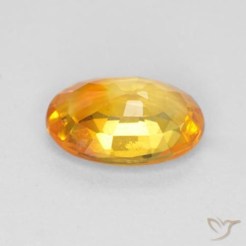 Sapphire Gemstone in 6.6 x 4.7 mm Size for Sale, Sapphire Stone in Medium Golden Color