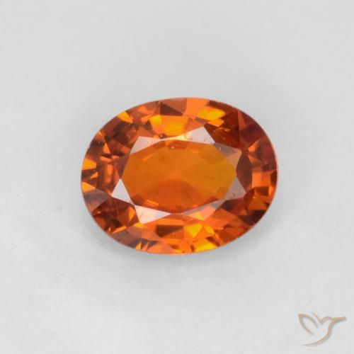 0.58ct Natural Deep Orange Sapphire, Oval, VVS-VS