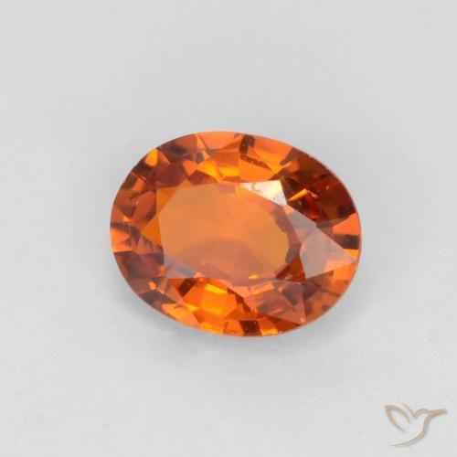 0.58 ct Orange Sapphire Stone, Natural Sapphire in Oval Facet Shape for Sale