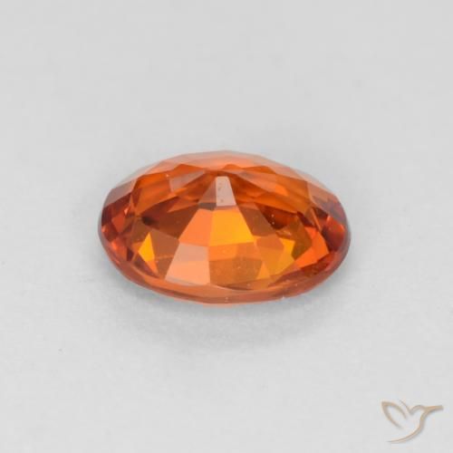 Sapphire Gemstone in 5.7 x 4.5 mm Size for Sale, Sapphire Stone in Deep Orange Color