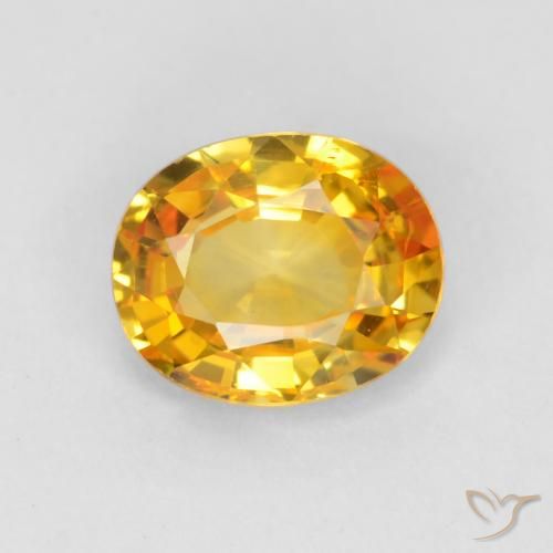 Orange-Gold Sapphire Gem - 0.8ct Oval Facet (ID: 544765)