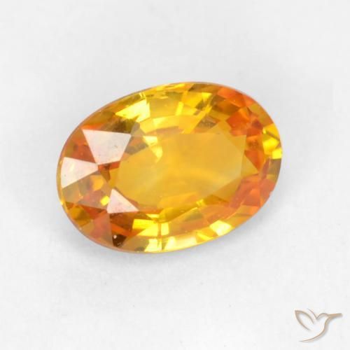 0.58 ct Golden Sapphire Stone, Natural Sapphire in Oval Facet Shape for Sale