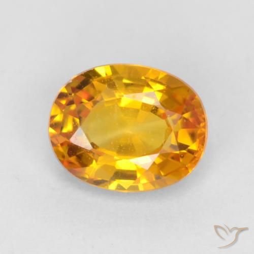0.59ct Natural Deep Orange-Gold Sapphire, Oval, VVS-VS