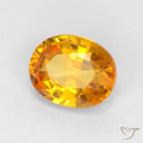 0.59 ct Golden Sapphire Stone, Natural Sapphire in Oval Facet Shape for Sale