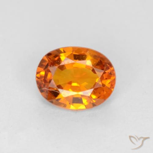0.57ct Natural Apricot Orange Sapphire, Oval, VS