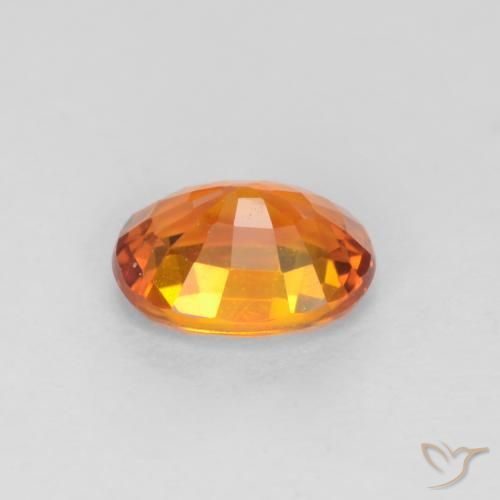 Sapphire Gemstone in 5.6 x 4.3 mm Size for Sale, Sapphire Stone in Apricot Orange Color
