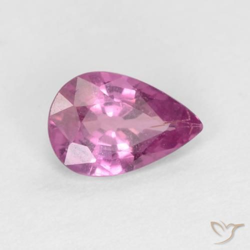 0.44 ct Pink Sapphire Stone, Natural Sapphire in Pear Facet Shape for Sale