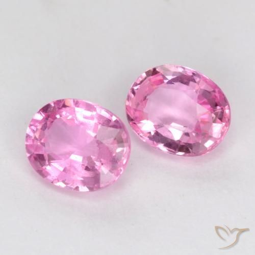 0.88 ctw Pink Sapphire Stones, Natural Sapphire in Oval Facet Shape for Sale