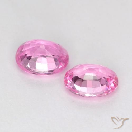 Sapphire Gemstones in 5 x 4 mm (calibrated) Size for Sale, Sapphire Stones in Medium Pink Color