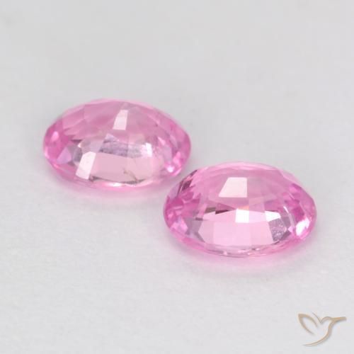 Sapphire Gemstones in 5 x 4 mm (calibrated) Size for Sale, Sapphire Stones in Medium Pink Color