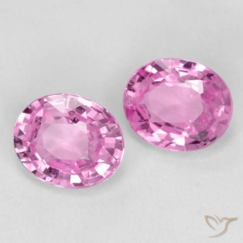 0.84 ctw Pink Sapphire Stones, Natural Sapphire in Oval Facet Shape for Sale