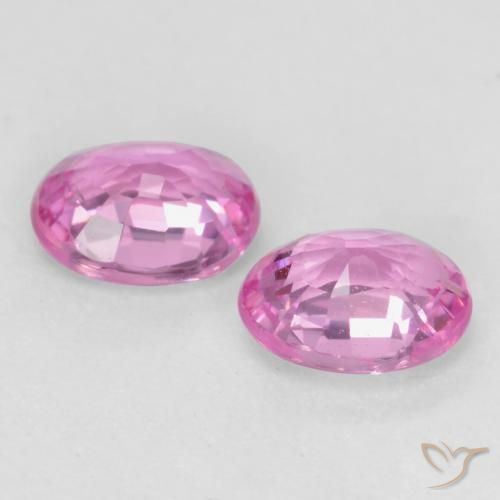 Sapphire Gemstones in 5 x 4 mm (calibrated) Size for Sale, Sapphire Stones in Medium Pink Color