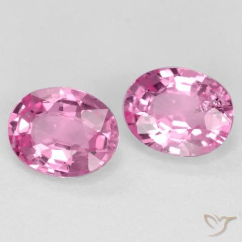 0.78 ctw Pink Sapphire Stones, Natural Sapphire in Oval Facet Shape for Sale