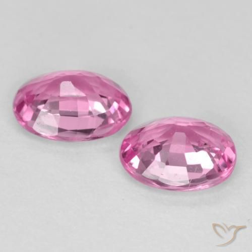 Sapphire Gemstones in 4.9 x 3.9 mm Size for Sale, Sapphire Stones in Medium Pink Color