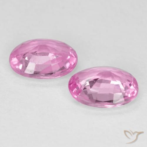 Sapphire Gemstones in 5 x 4 mm (calibrated) Size for Sale, Sapphire Stones in Medium Pink Color